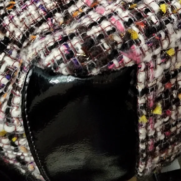 Coach Plaid Wool with Black Patent Leather Trim - Picture 5 of 14